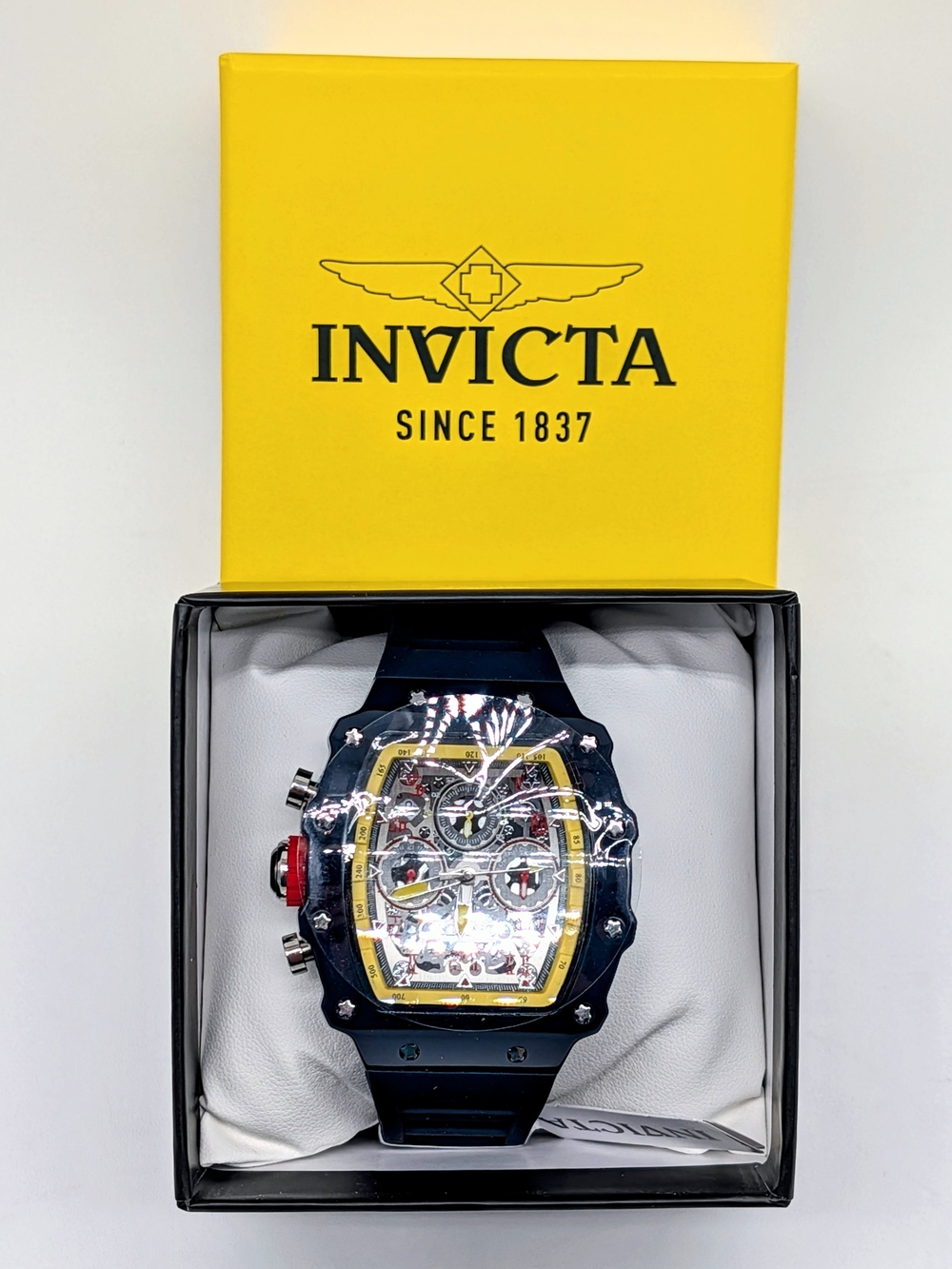 Invicta Blue and Yellow Chronograph Wristwatch